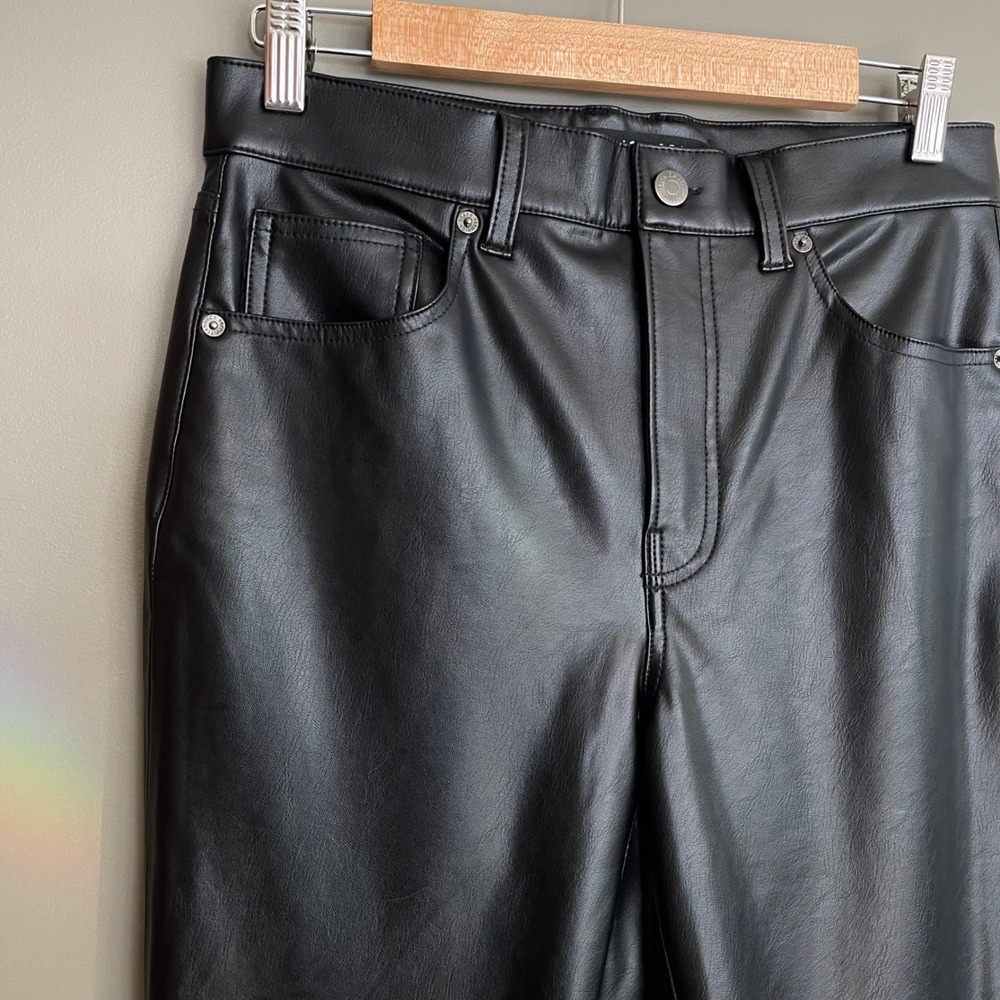 Veronica Beard Beverly Flare High Rise Pant in Black Size 29 Faux Leather Chic - Picture 7 of 16